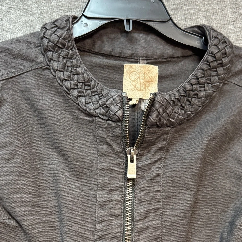 Chic Grey Zip Utility Jacket - Picture 4 of 11